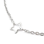 304 Stainless Steel Cable Chain Anklets, with Star Links and Lobster Claw Clasps