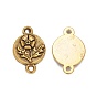 Alloy Pendants, Lead Free and Cadmium Free, Flat Round with Flower