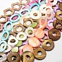 Dyed Mixed Shape Ring Natural Freshwater Shell Beads Strands