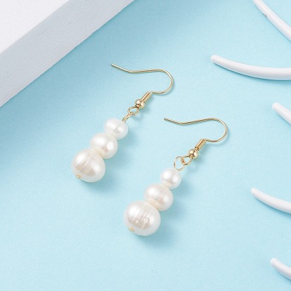 Boucles d'oreilles pendantes en perles naturelles pour femmes