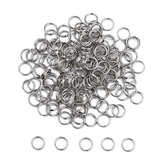 304 Stainless Steel Split Rings, Double Loops Jump Rings, 8x1.5mm