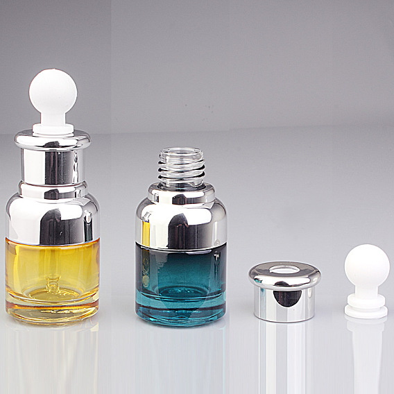 Empty Glass Dropper Bottles, for Essential Oils Aromatherapy Lab Chemical, with Plastic Cover, Refillable Bottle