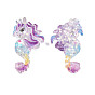 Transparent Resin Cabochons, with Glitter Sequins, Sea Horse
