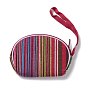 Stripe Pattern Cotton Clothlike Bags, Change Purse, with Handle Rope