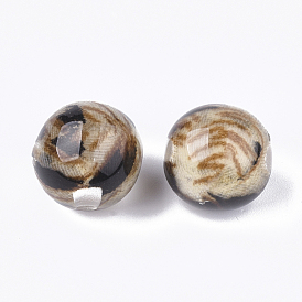 Resin Beads, with Cloth Inside, Round