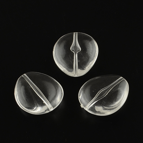 Прозрачные акриловые бусины в форме капли, 20x17x6 мм, Отверстие : 1.5 мм , около 365 шт / 500 г
