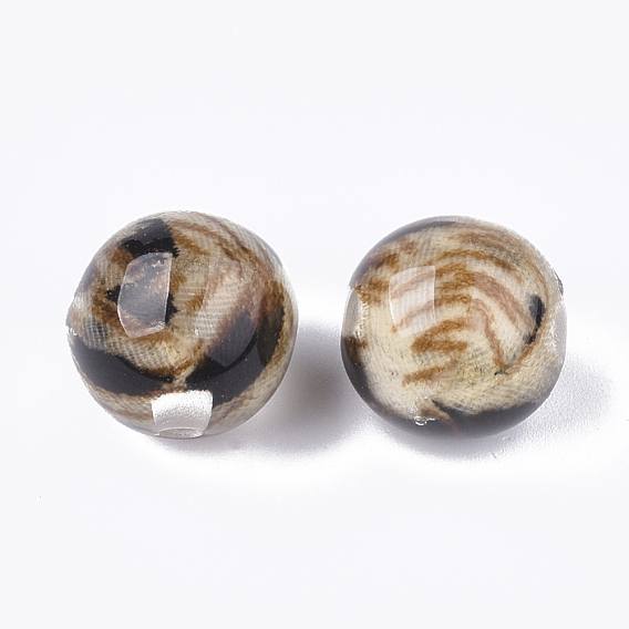 Perles en résine, avec un chiffon à l'intérieur, ronde