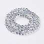 Electroplate Glass Beads Strands, Faceted, Rondelle