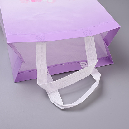 Gloss Lamination Printing Eco-Friendly Reusable Bags, Non Woven Fabric Shopping Bags, Handle Random Color