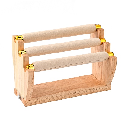 Wood Finger Ring Display Stands, with Microfiber