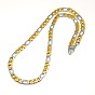 Модные ожерелья 304 из нержавеющей стали Figaro цепи для мужчин, с карабин-лобстерами , 19.88 дюйм ~ 21.65 дюйм (505~550 мм) x 8 мм