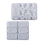 Moldes de silicona para amuletos de conector diy, moldes de resina, para resina uv, fabricación de joyas de resina epoxi, luna/mariposa/rectángulo