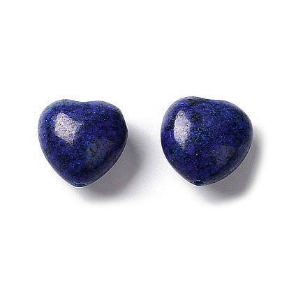 Natural Lapis Lazuli Beads, Dyed, Heart