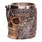 Halloween 304 mug tête de mort en acier inoxydable, tasse à bière viking squelette en résine, pour la décoration de la maison cadeau d'anniversaire