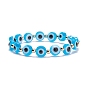 5 pcs 5 ensemble de bracelets extensibles en perles heishi en argile polymère de style, bracelets preppy avec mauvais œil en résine pour femme