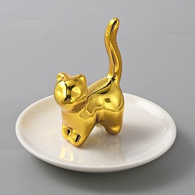 Ceramic Cat Shaped Ring Holders, Jewelry Dishes, Display Plates
