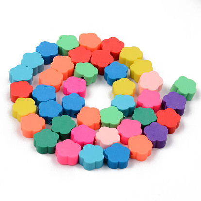 Handmade Polymer Clay Beads Strands, for DIY Jewelry Crafts Supplies, Flower