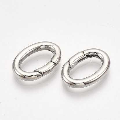 304 Stainless Steel Spring Gate Rings, Oval Rings