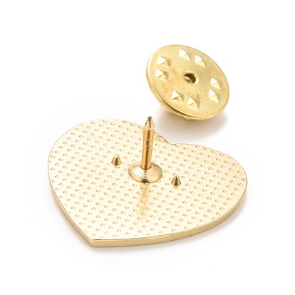 Pin de esmalte de corazón, insignia de aleación creativa para ropa de mochila, dorado