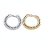 Men's 304 Stainless Steel Diamond Cut Cuban Link Chain Bracelets, with Lobster Claw Clasps