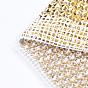Brass Mesh Rhinestone Sheets, Rhinestone Cup Chains, with Spool, Silver Color Plated