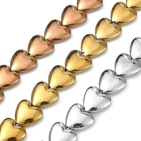 Electroplated Synthetic Non-magnetic Hematite Beads Strands, Long-Lasting Plated, Heart