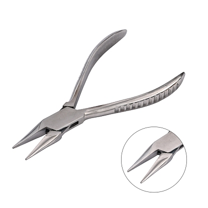 430 Stainless Steel Jewelry Pliers, Needle Nose Pliers, 155x50x15mm