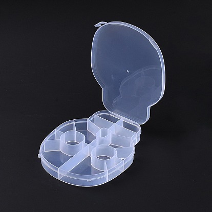 15 grilles boîte plastique transparente, conteneurs de perles en forme de crâne d'halloween pour petits bijoux et perles
