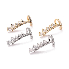 Boucle d'oreille manchette en forme de larme avec zircon cubique étincelant pour elle, boucles d'oreilles longue durée en laiton plaqué micro pavé de zircone cubique