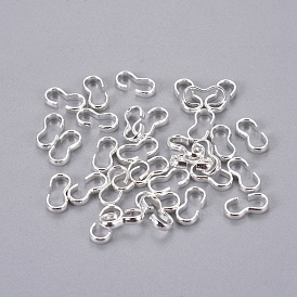 Conectores de enlace rápido de latón, fornituras de la cadena de, número 3 corchetes en forma, material de bricolaje de la cadena de joyería hecha a mano, 9x4x1.5 mm