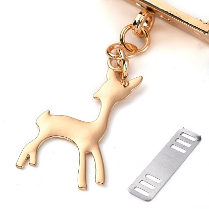 Alloy Decorative Clasp,  Deer with Iron Shim, Bag Finding