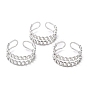 Ion Plating(IP) A304 Stainless Steel Finger Rings, Cuff Rings, Long-Lasting Plated, Curb Chain Shape