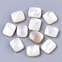 Natural White Shell Mother of Pearl Shell Cabochons, Rectangle