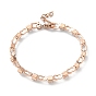 Crystal Cubic Zirconia Tennis Bracelet, Ion Plating(IP) 304 Stainless Steel Lip Link Chains Bracelet for Women