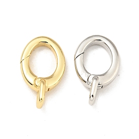 Brass Spring Gate Rings, Oval, Cadmium Free & Lead Free, Long-Lasting Plated