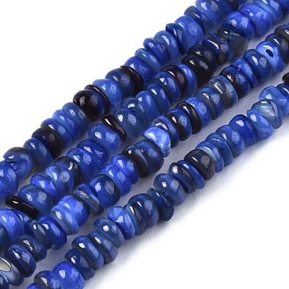 Natural Freshwater Shell Beads Strands, Dyed, Chip