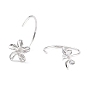 Flower 925 Sterling Silver Stud Earrings for Girl Women, Dainty Minimalist Open Hoop Earrings