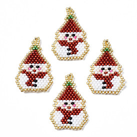 Miyuki & toho perles de rocaille japonaises, pendentifs faits à la main, Motif métier, bonhomme de neige