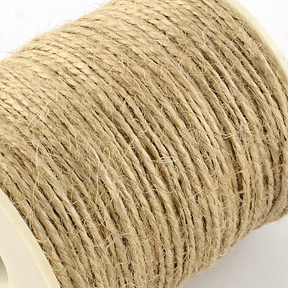 Jute Cord, Jute String, Jute Twine, for Jewelry Making, 1~2mm, about 109.36 yards(100m)/roll