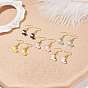 Alloy Enamel Cow Dangle Earrings, Gold Plated 304 Stainless Steel Jewelry for Women