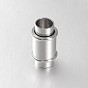 Column 304 Stainless Steel Magnetic Clasps with Glue-in Ends, 18x10mm, Hole: 6mm