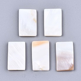 Natural Freshwater Shell Cabochons, Rectangle