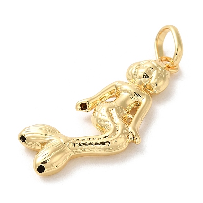 Brass Pendants, Long-Lasting Plated, Lead Free & Cadmium Free, Mermaid Charm