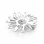 Flower Brooch, 201 Stainless Steel Lapel Pin for Backpack Clothes, Nickel Free & Lead Free