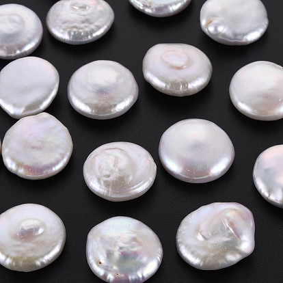 Perlas de perlas naturales keshi, perla cultivada de agua dulce, sin agujero / sin perforar, plano y redondo