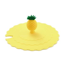 Pineapple Food Grade Silicone Cup Cover Lid, with A Notch, Dust-Proof Lid for Cup