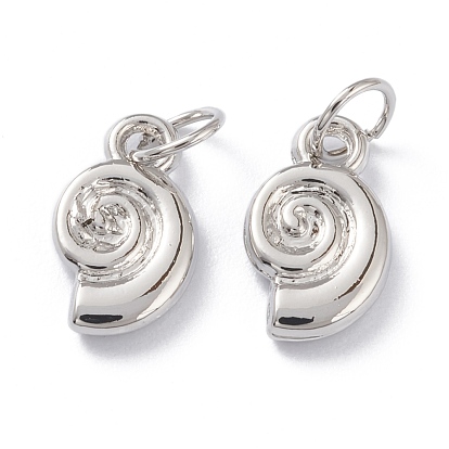 Alloy Charms, Long-Lasting Plated, with Jump Rings, Snail Shell