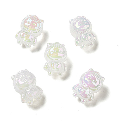 UV Plating Rainbow Iridescent Acrylic Beads, Girl with Cat Clothes