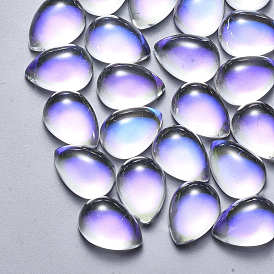 Glass Cabochons, AB Color Plated, Teardrop