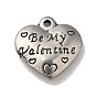 Día de san valentín 304 colgantes de acero inoxidable, corazón con la palabra be my valentine